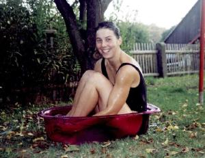 Beruška sedící ve vaně. foto Jitka Z.