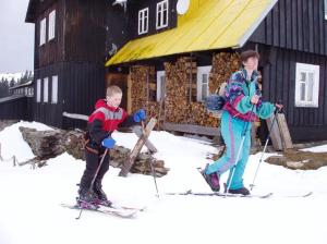 Hanka a Matěj na lyžích